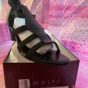 Amalfi Black Heels with Gladiator Design